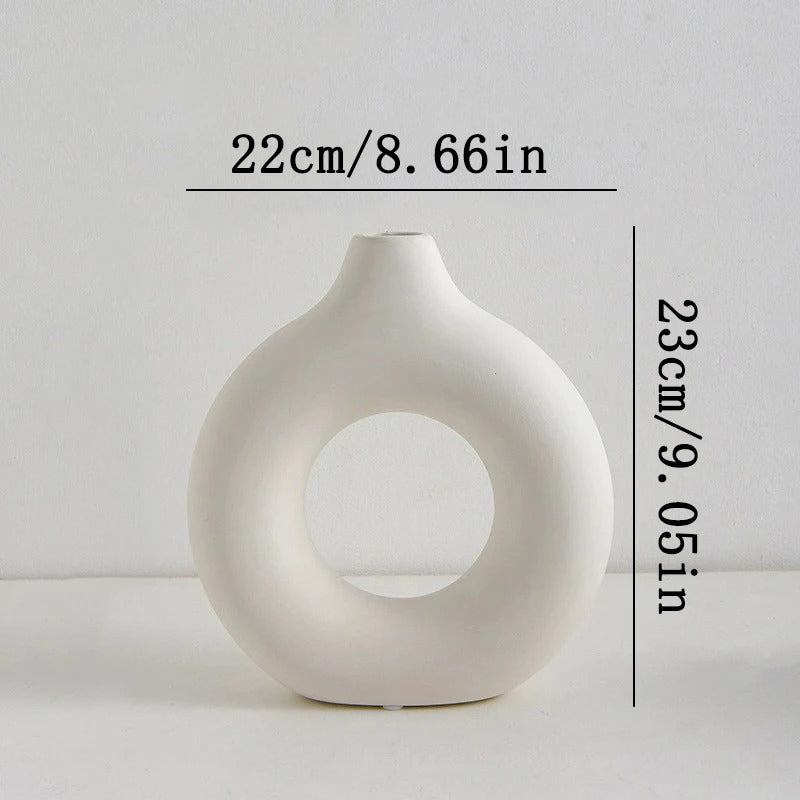 Nordic White Flower Vase – Elegant Plastic Plant Pot & Floral Display Bottle for Home Décor