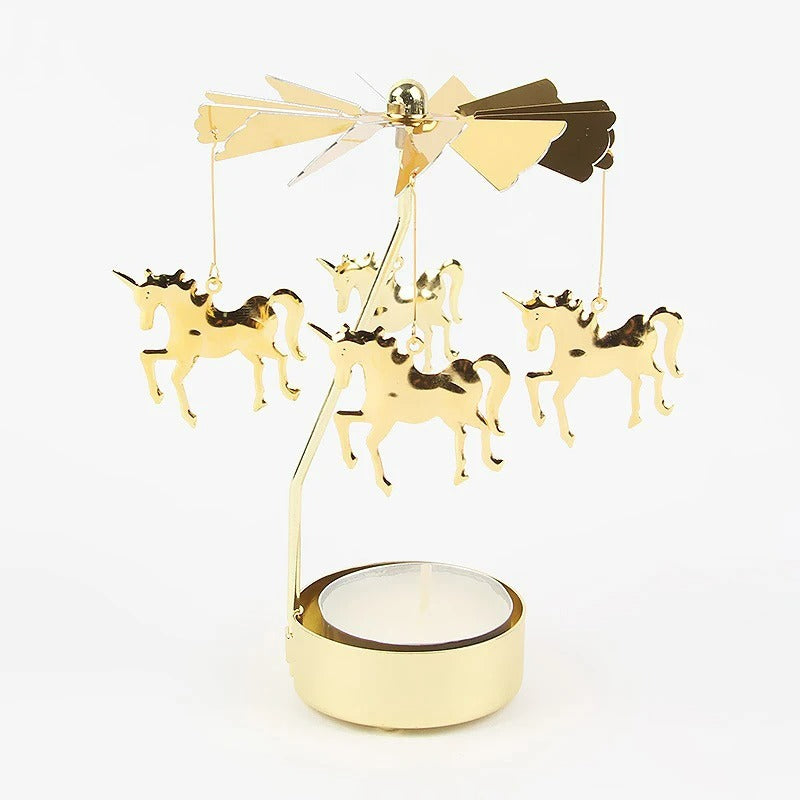 Metal Hot Rotating Candle Holder – Christmas, Dinner, Wedding Table Decor & Gift