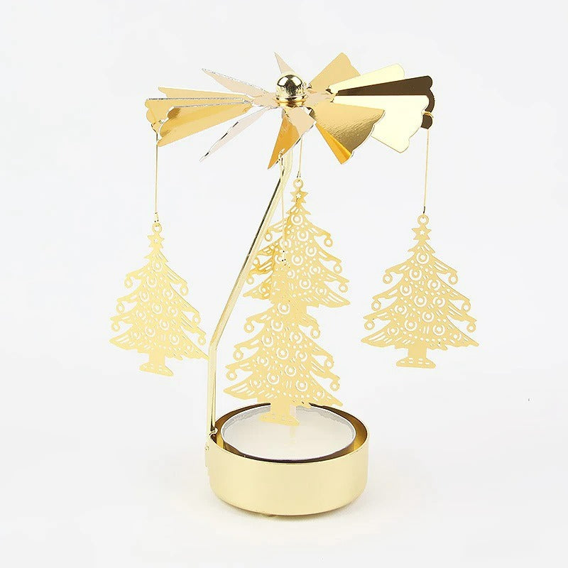 Metal Hot Rotating Candle Holder – Christmas, Dinner, Wedding Table Decor & Gift
