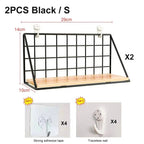 No-Drill Wall-Mounted Wooden Shelf – Hanging Storage & Decorative Rack for Living Room & Bedroom