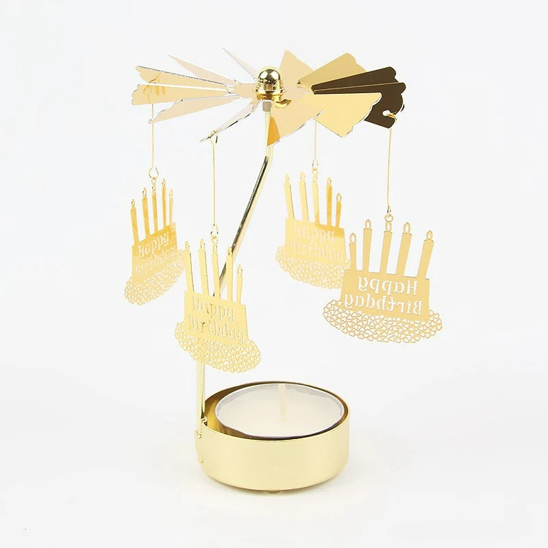 Metal Hot Rotating Candle Holder – Christmas, Dinner, Wedding Table Decor & Gift