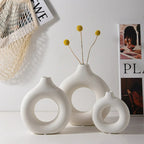 Nordic White Flower Vase – Elegant Plastic Plant Pot & Floral Display Bottle for Home Décor