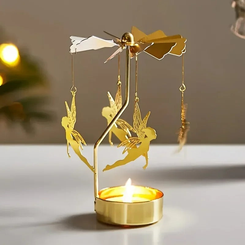 Metal Hot Rotating Candle Holder – Christmas, Dinner, Wedding Table Decor & Gift
