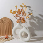 Nordic White Flower Vase – Elegant Plastic Plant Pot & Floral Display Bottle for Home Décor