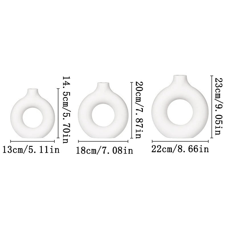 Nordic White Flower Vase – Elegant Plastic Plant Pot & Floral Display Bottle for Home Décor