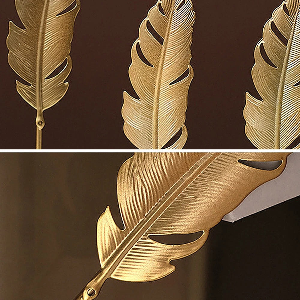 Nordic Gold Ginkgo Leaf Sculpture – Luxury Home & Office Décor