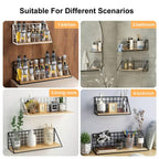 No-Drill Wall-Mounted Wooden Shelf – Hanging Storage & Decorative Rack for Living Room & Bedroom
