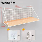 No-Drill Wall-Mounted Wooden Shelf – Hanging Storage & Decorative Rack for Living Room & Bedroom