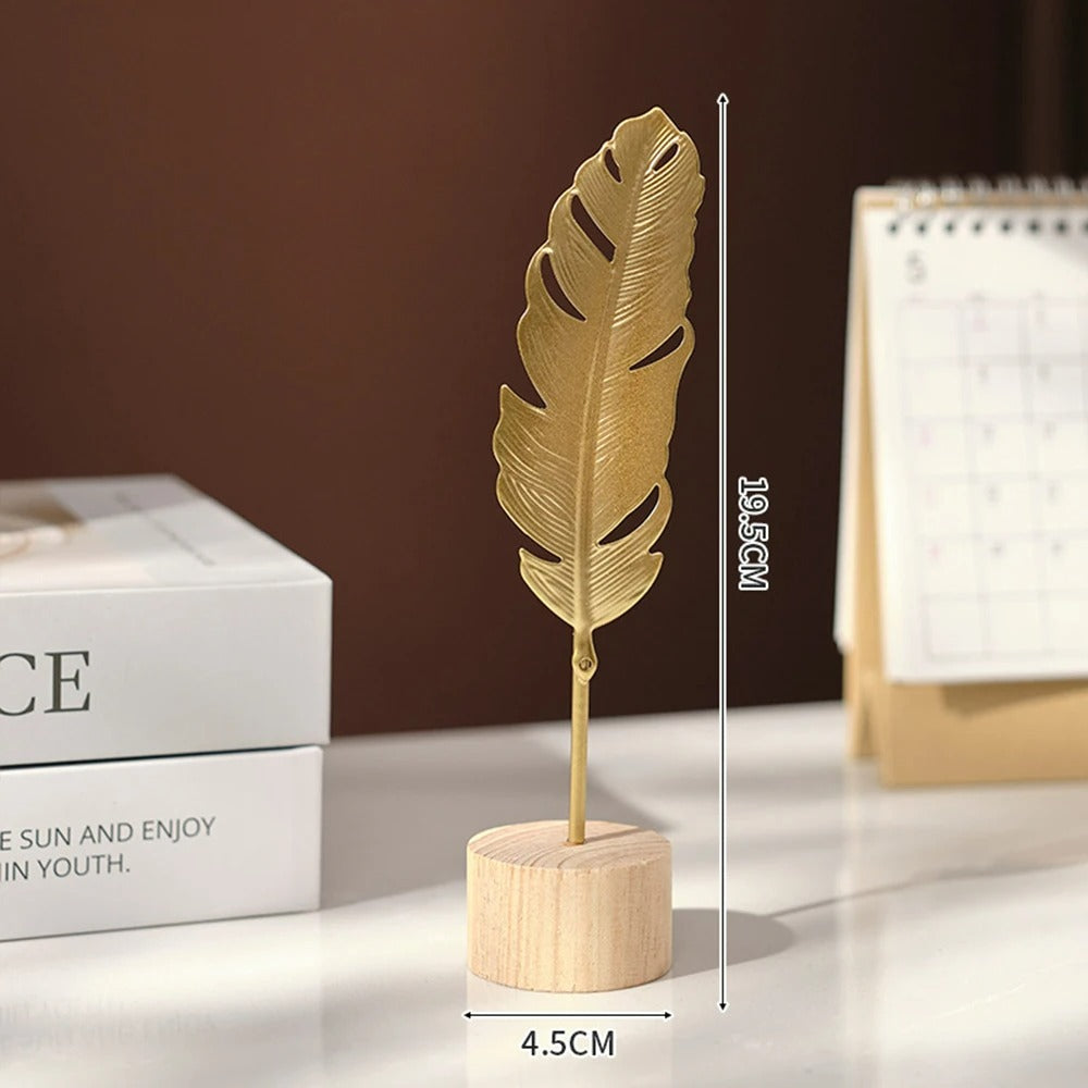 Nordic Gold Ginkgo Leaf Sculpture – Luxury Home & Office Décor
