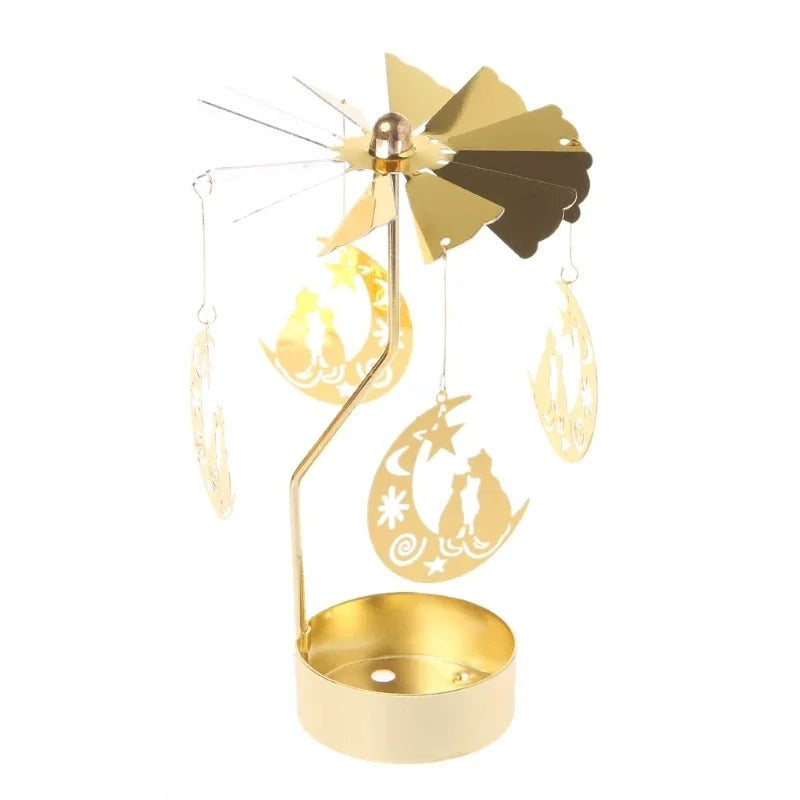 Metal Hot Rotating Candle Holder – Christmas, Dinner, Wedding Table Decor & Gift