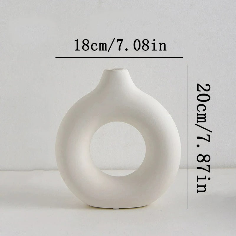 Nordic White Flower Vase – Elegant Plastic Plant Pot & Floral Display Bottle for Home Décor