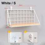 No-Drill Wall-Mounted Wooden Shelf – Hanging Storage & Decorative Rack for Living Room & Bedroom