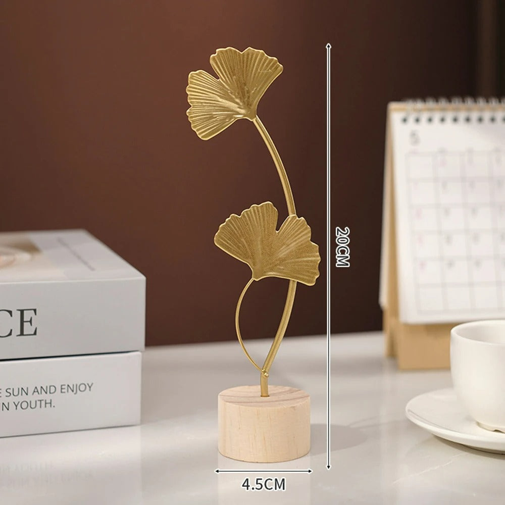 Nordic Gold Ginkgo Leaf Sculpture – Luxury Home & Office Décor